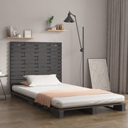 Hoofdbord wandmontage 96x3x91,5 cm massief grenenhout grijs