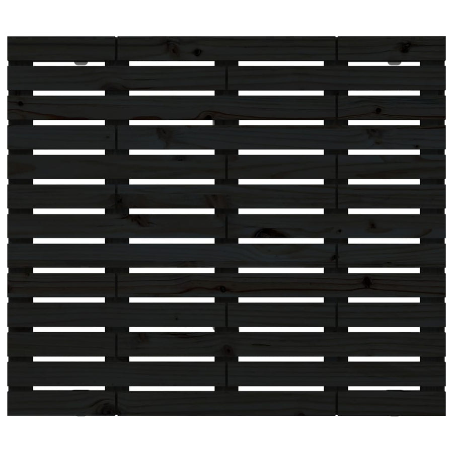 Hoofdbord Wandmontage 96X3X9,5 Cm Massief Grenenhout 96 x 91.5 cm Zwart