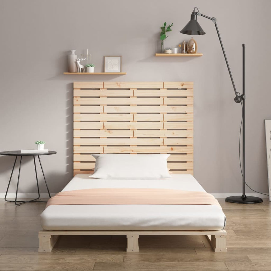 Hoofdbord Wandmontage 26X3X9,5 Cm Massief Grenenhout 126 x 91.5 cm Naturel