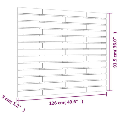 Hoofdbord Wandmontage 26X3X9,5 Cm Massief Grenenhout 126 x 91.5 cm Naturel