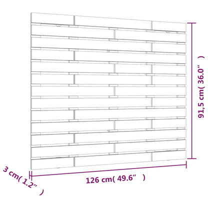 Hoofdbord Wandmontage 26X3X9,5 Cm Massief Grenenhout 126 x 91.5 cm Wit