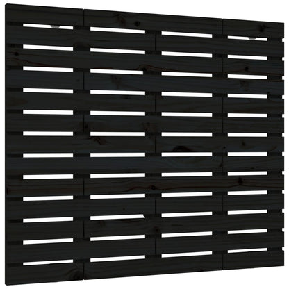 Hoofdbord Wandmontage 26X3X9,5 Cm Massief Grenenhout 126 x 91.5 cm Zwart