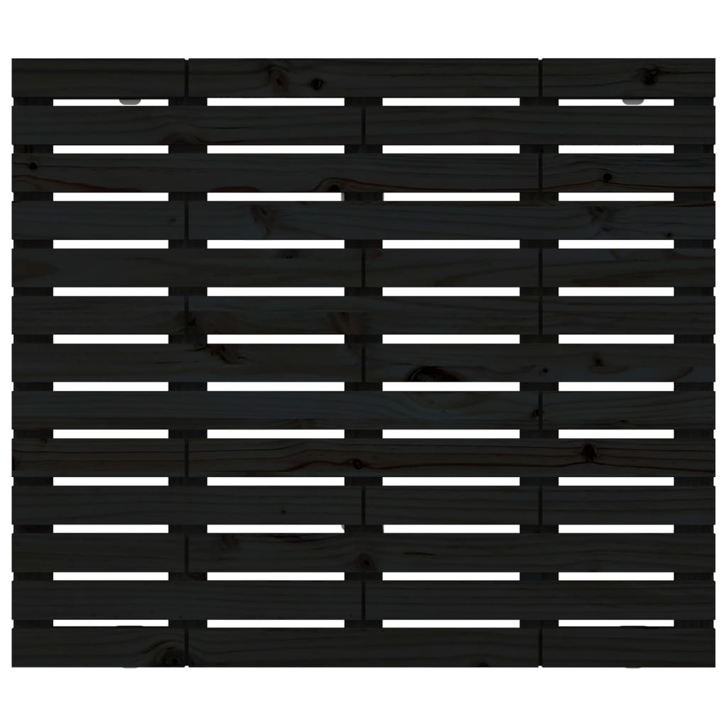 Hoofdbord Wandmontage 26X3X9,5 Cm Massief Grenenhout 126 x 91.5 cm Zwart