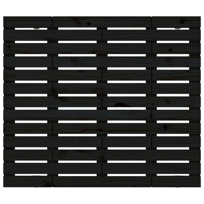 Hoofdbord Wandmontage 26X3X9,5 Cm Massief Grenenhout 126 x 91.5 cm Zwart