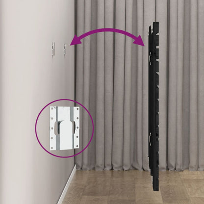 Hoofdbord Wandmontage 26X3X9,5 Cm Massief Grenenhout 126 x 91.5 cm Zwart