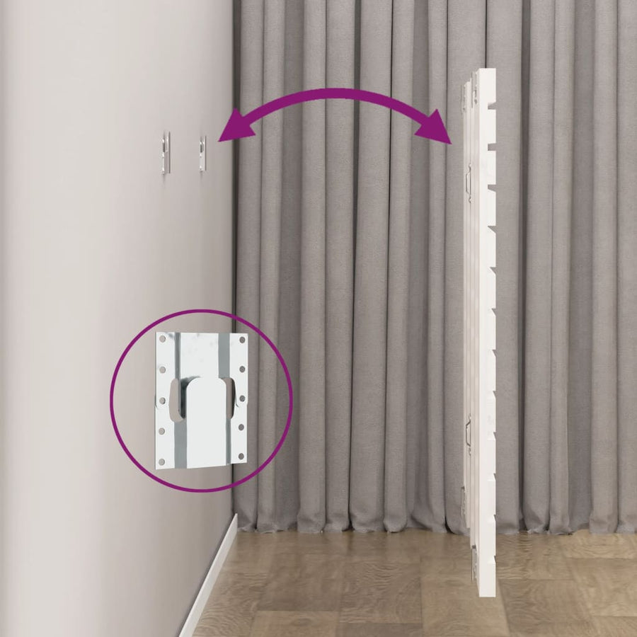 Hoofdbord Wandmontage 46X3X9,5 Cm Massief Grenenhout 146 x 91.5 cm Wit