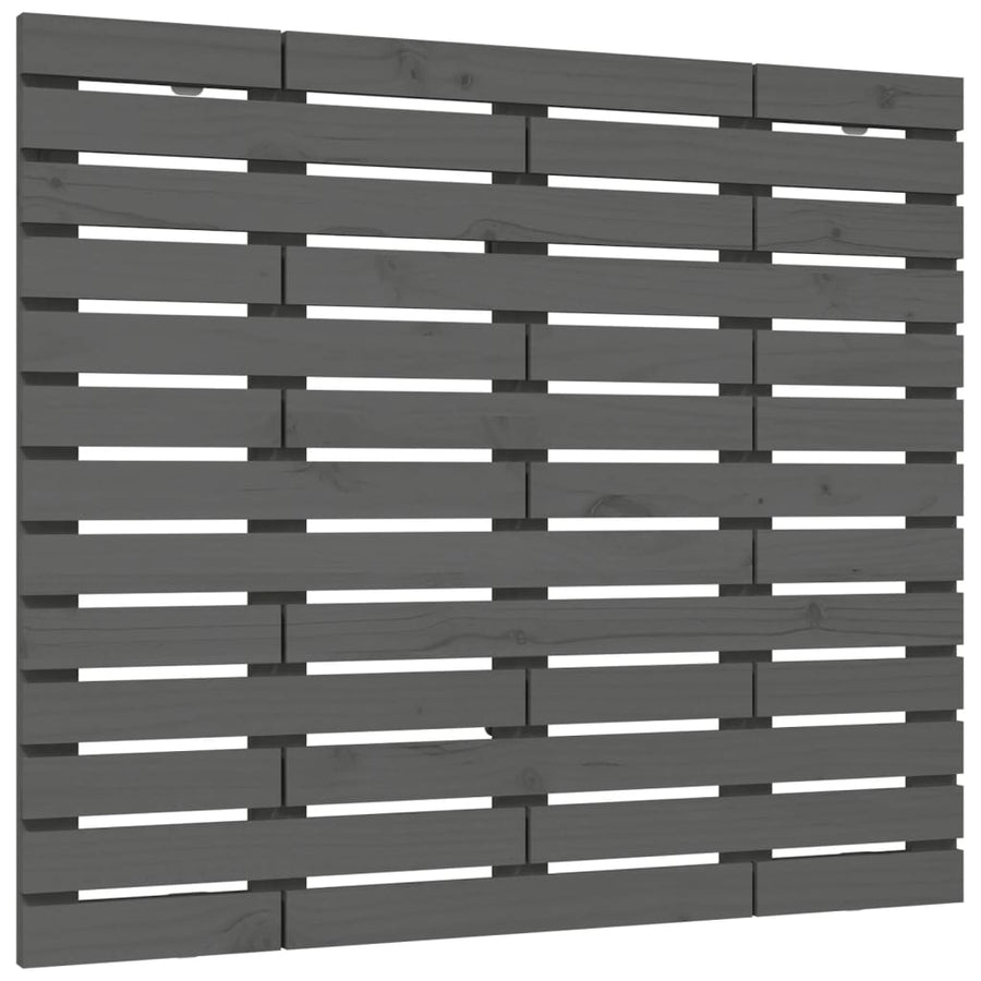 Hoofdbord Wandmontage 46X3X9,5 Cm Massief Grenenhout 146 x 91.5 cm Grijs