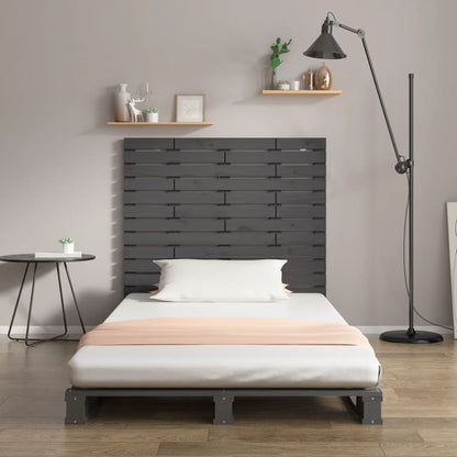 Hoofdbord Wandmontage 46X3X9,5 Cm Massief Grenenhout 146 x 91.5 cm Grijs