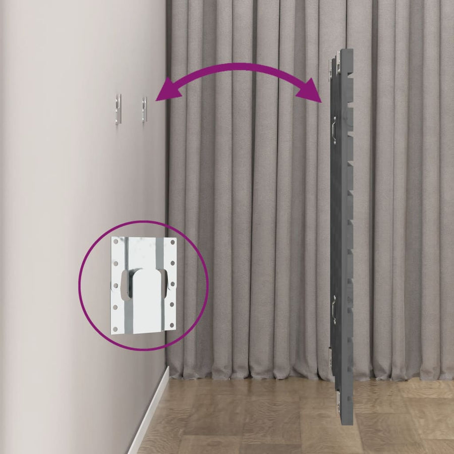 Hoofdbord Wandmontage 46X3X9,5 Cm Massief Grenenhout 146 x 91.5 cm Grijs