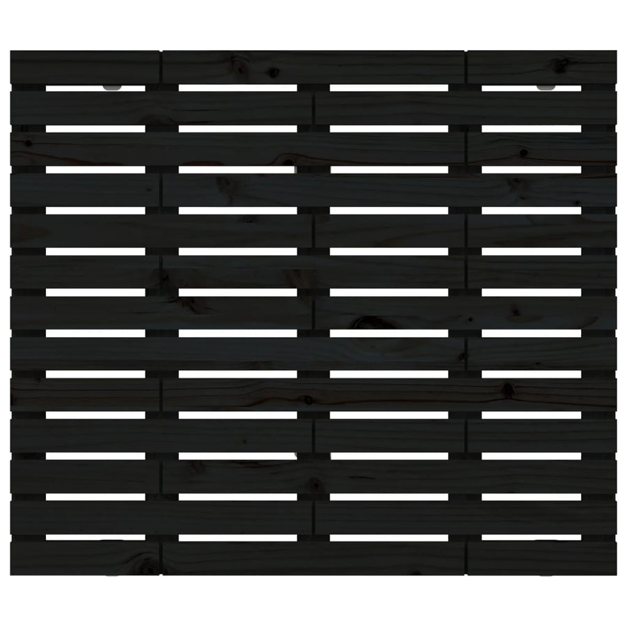 Hoofdbord Wandmontage 46X3X9,5 Cm Massief Grenenhout 146 x 91.5 cm Zwart
