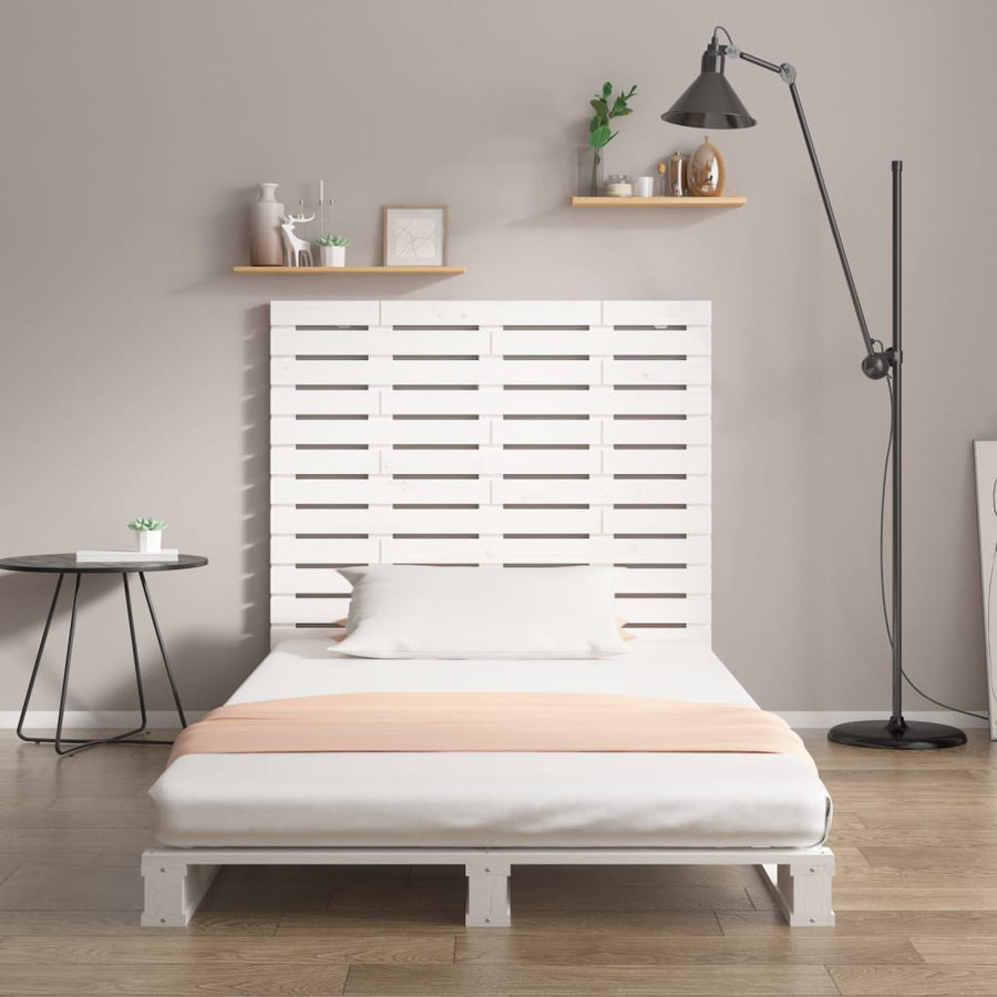 Hoofdbord Wandmontage 8X3X9,5 Cm Massief Grenenhout 81 x 91.5 cm Wit