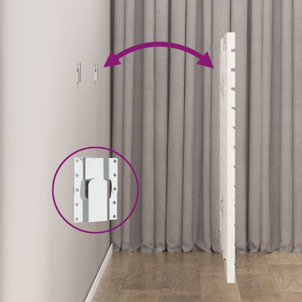 Hoofdbord Wandmontage 8X3X9,5 Cm Massief Grenenhout 81 x 91.5 cm Wit