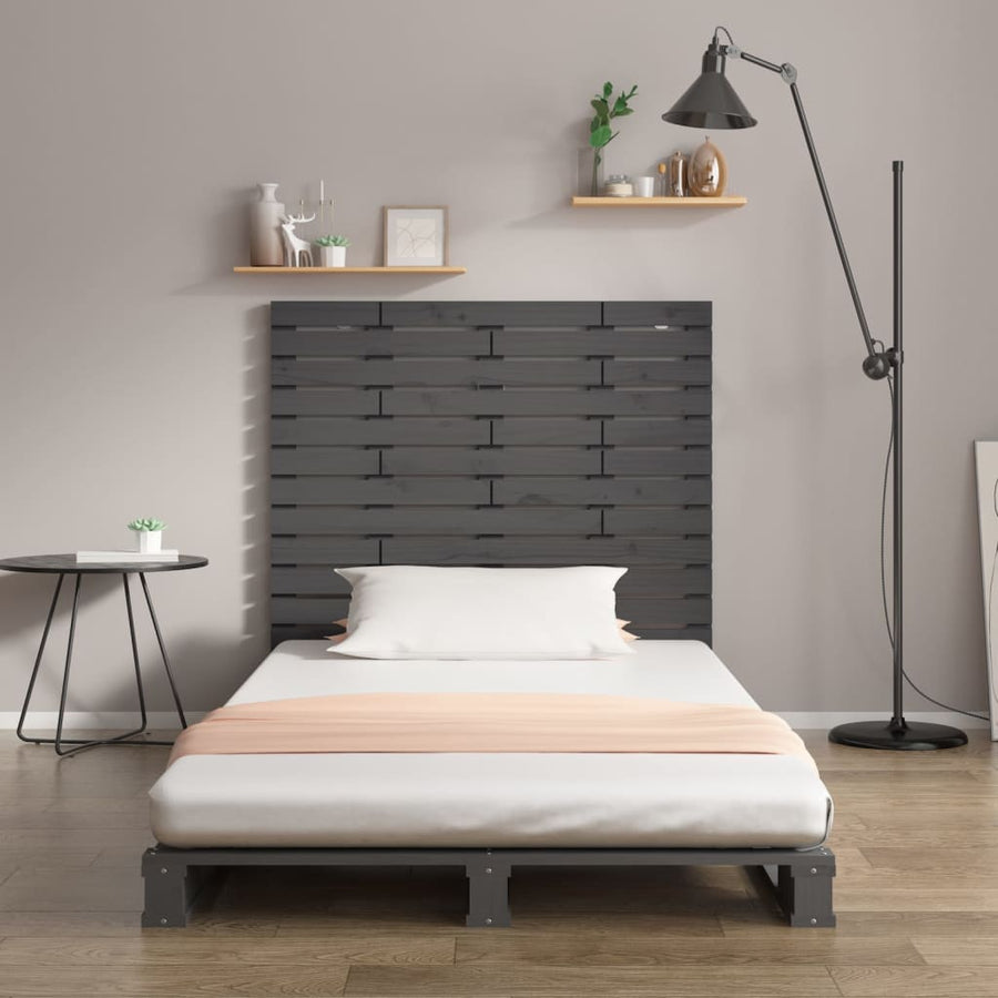 Hoofdbord Wandmontage 8X3X9,5 Cm Massief Grenenhout 81 x 91.5 cm Grijs