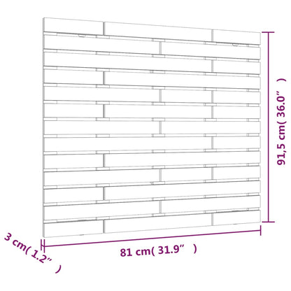 Hoofdbord Wandmontage 8X3X9,5 Cm Massief Grenenhout 81 x 91.5 cm Grijs