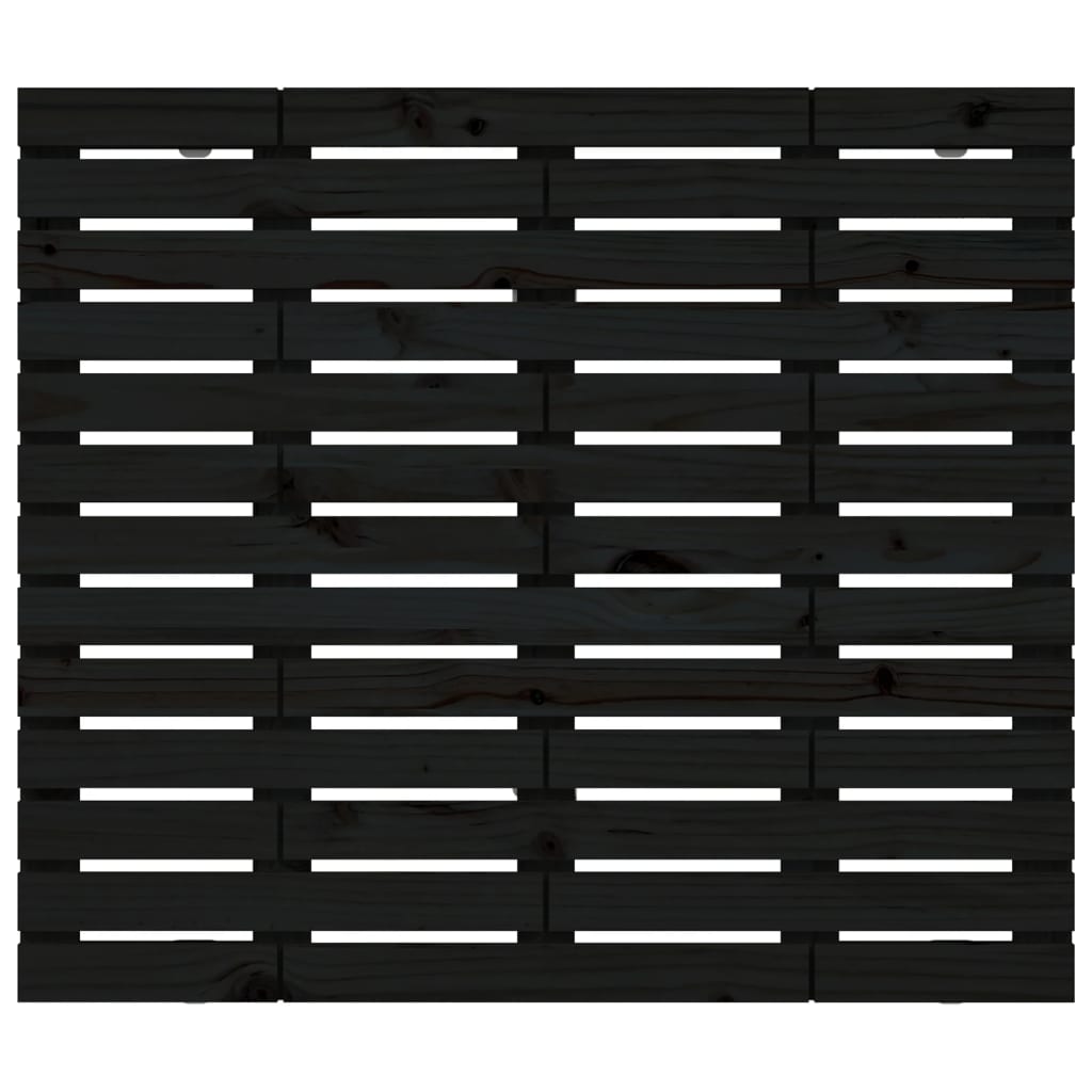 Hoofdbord Wandmontage 8X3X9,5 Cm Massief Grenenhout 81 x 91.5 cm Zwart