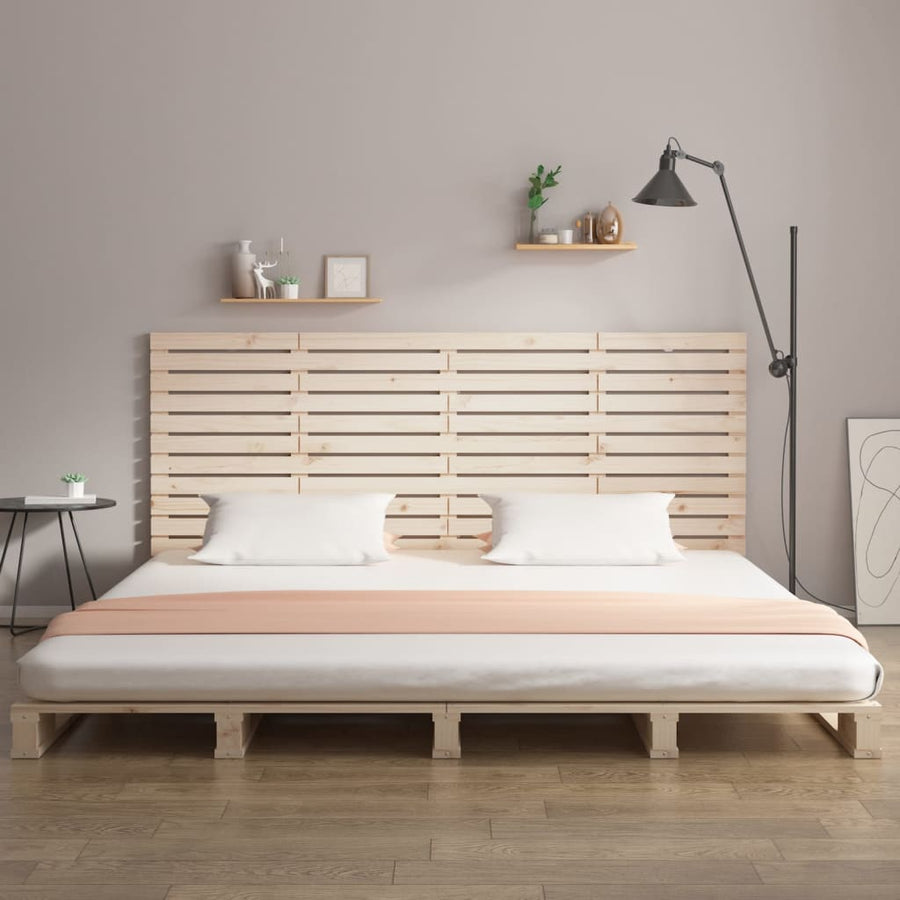 Hoofdbord Wandmontage 66X3X9,5 Cm Massief Grenenhout 166 x 91.5 cm Naturel