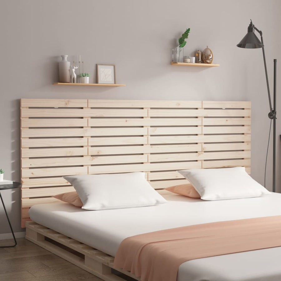 Hoofdbord Wandmontage 66X3X9,5 Cm Massief Grenenhout 166 x 91.5 cm Naturel