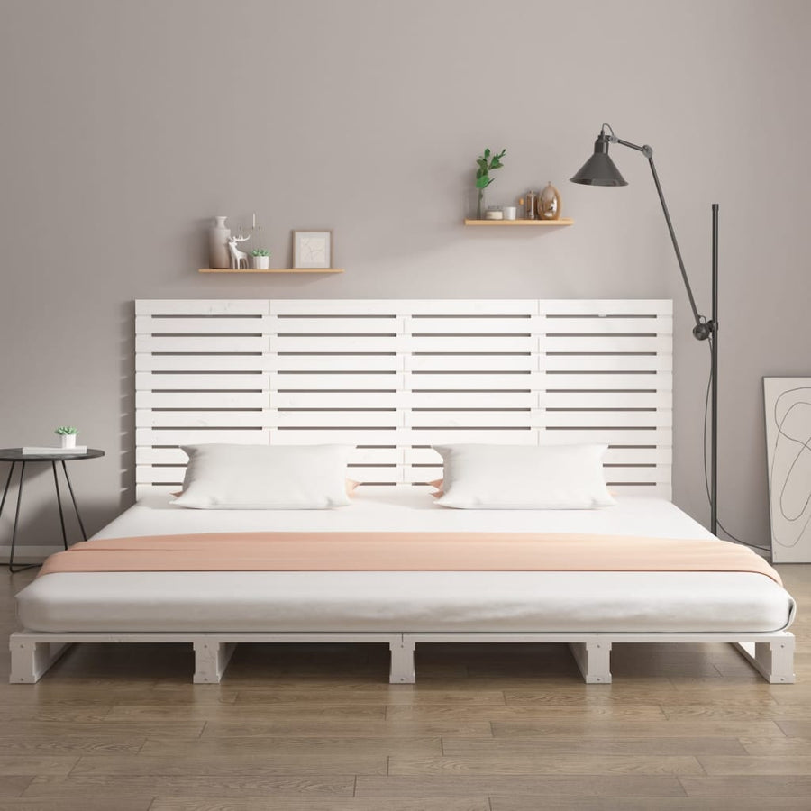 Hoofdbord Wandmontage 66X3X9,5 Cm Massief Grenenhout 166 x 91.5 cm Wit