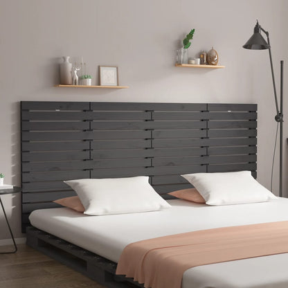 Hoofdbord Wandmontage 66X3X9,5 Cm Massief Grenenhout 166 x 91.5 cm Grijs