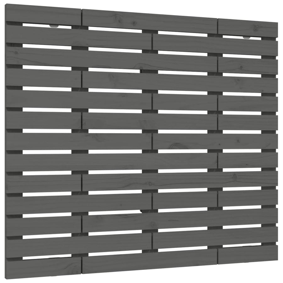 Hoofdbord Wandmontage 4X3X9,5 Cm Massief Grenenhout 141 x 91.5 cm Grijs