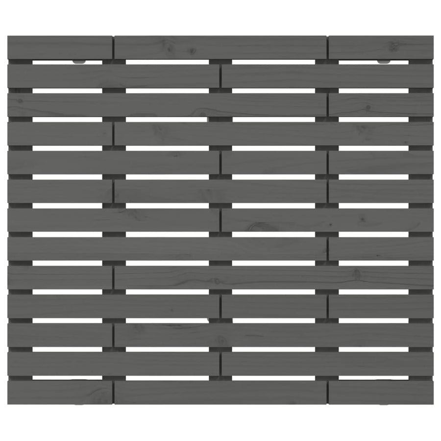 Hoofdbord Wandmontage 4X3X9,5 Cm Massief Grenenhout 141 x 91.5 cm Grijs
