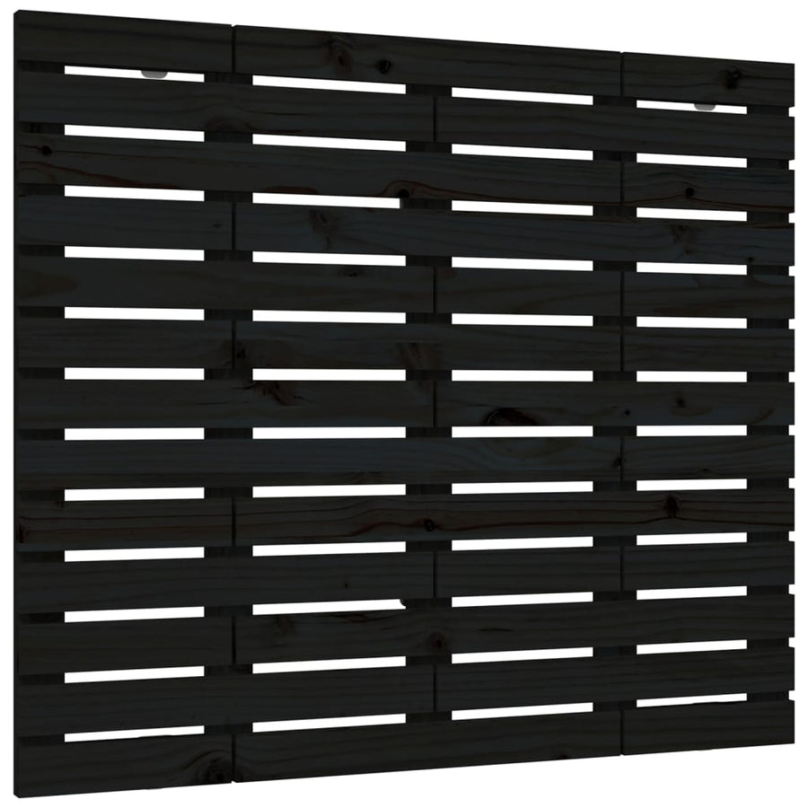 Hoofdbord Wandmontage 4X3X9,5 Cm Massief Grenenhout 141 x 91.5 cm Zwart