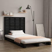 Hoofdbord wandmontage 141x3x91,5 cm massief grenenhout zwart