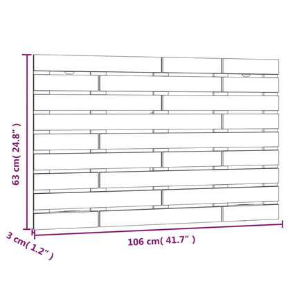 Hoofdbord Wandmontage 06X3X63 Cm Massief Grenenhout 106 x 63 cm Wit