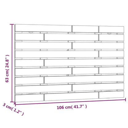 Hoofdbord Wandmontage 06X3X63 Cm Massief Grenenhout 106 x 63 cm Grijs