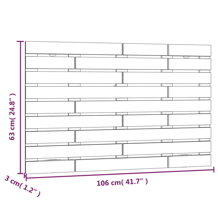 Hoofdbord Wandmontage 06X3X63 Cm Grenenhout 106 x 63 cm Honingbruin