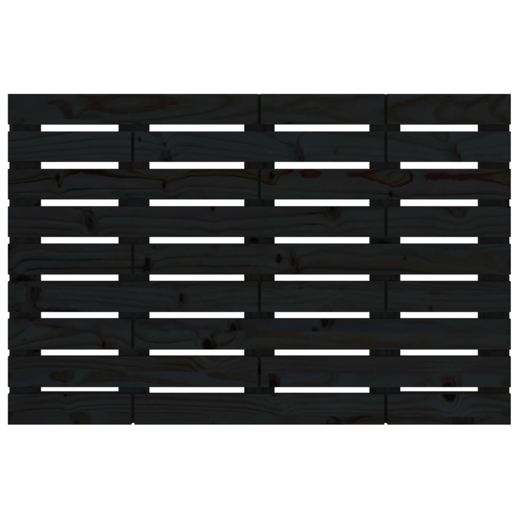 Hoofdbord Wandmontage 06X3X63 Cm Massief Grenenhout 106 x 63 cm Zwart