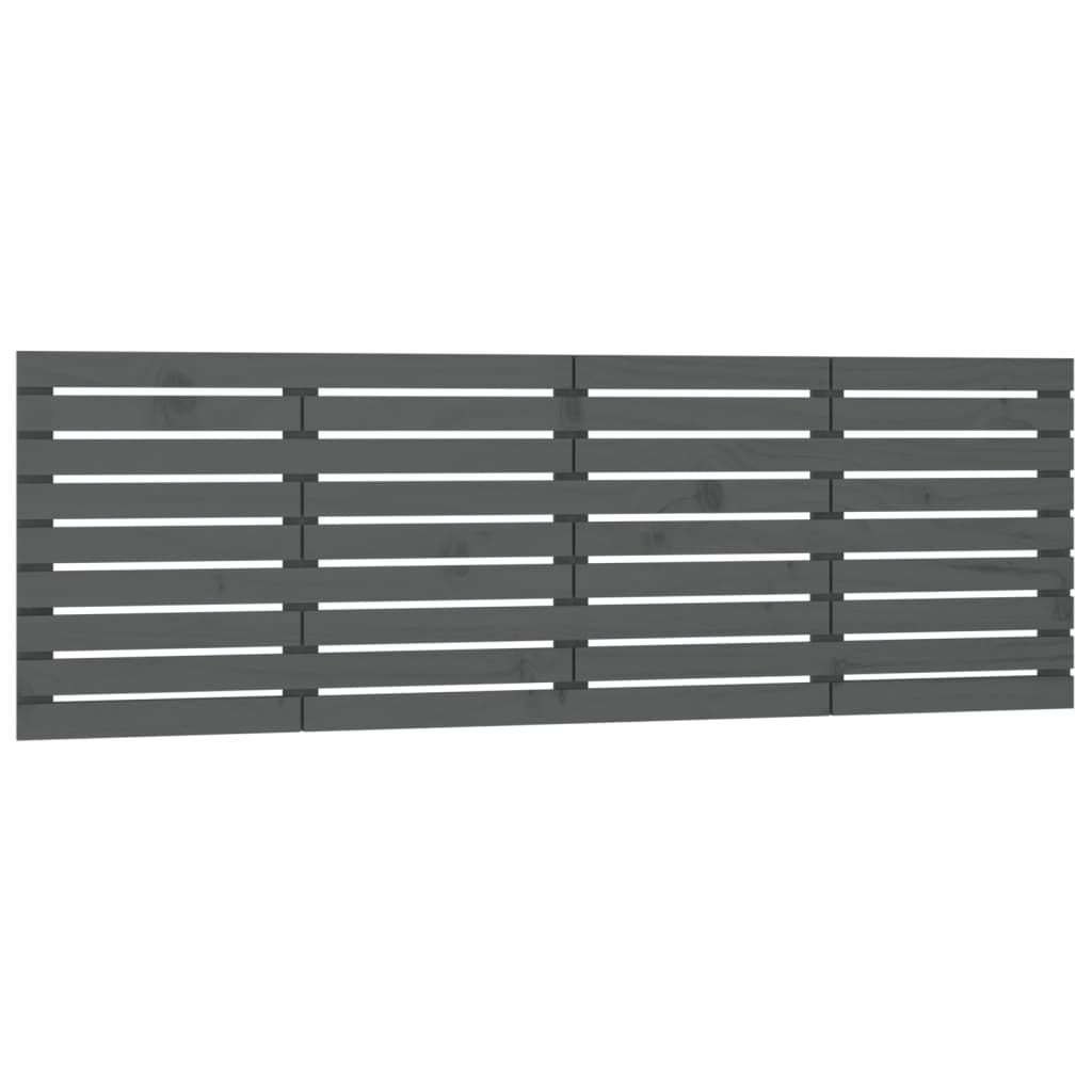 Hoofdbord Wandmontage 206X3X63 Cm Massief Grenenhout 206 x 63 cm Grijs