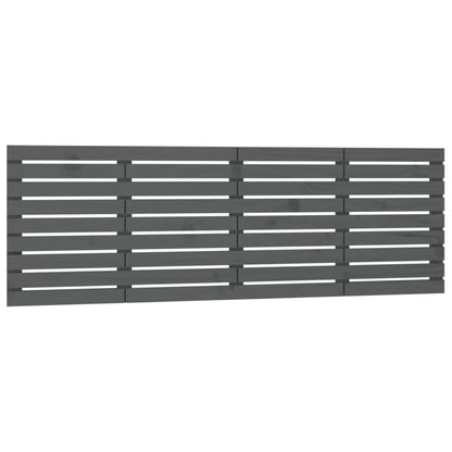 Hoofdbord Wandmontage 206X3X63 Cm Massief Grenenhout 206 x 63 cm Grijs