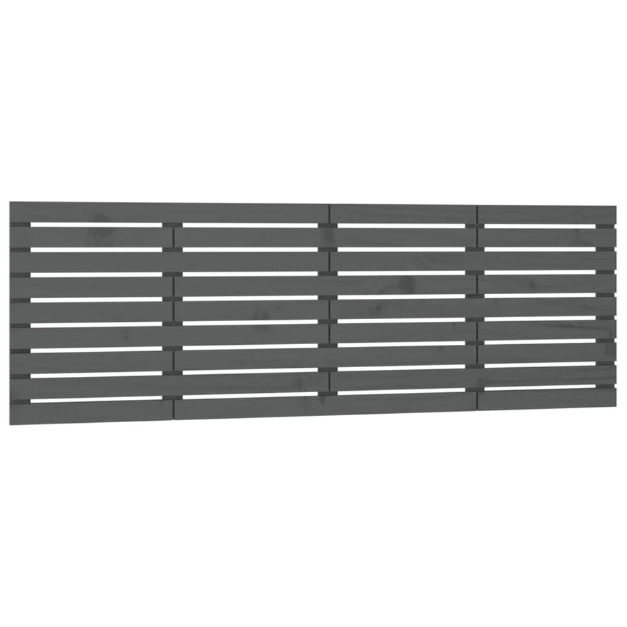 Hoofdbord Wandmontage 206X3X63 Cm Massief Grenenhout 206 x 63 cm Grijs
