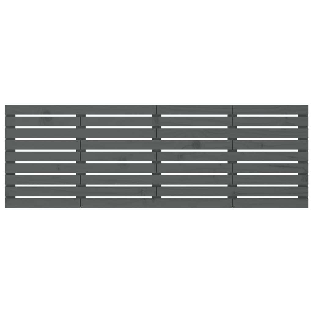Hoofdbord Wandmontage 206X3X63 Cm Massief Grenenhout 206 x 63 cm Grijs