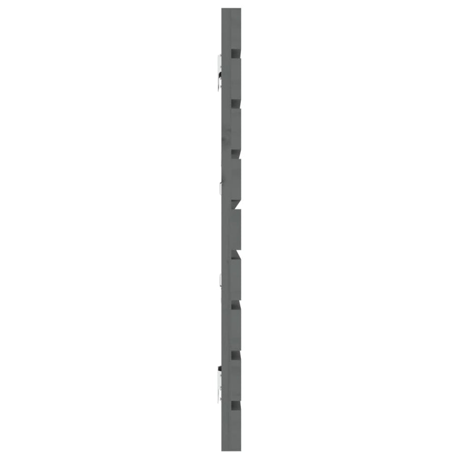 Hoofdbord Wandmontage 206X3X63 Cm Massief Grenenhout 206 x 63 cm Grijs