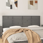 Hoofdbord wandmontage 206x63 cm massief grenenhout grijs