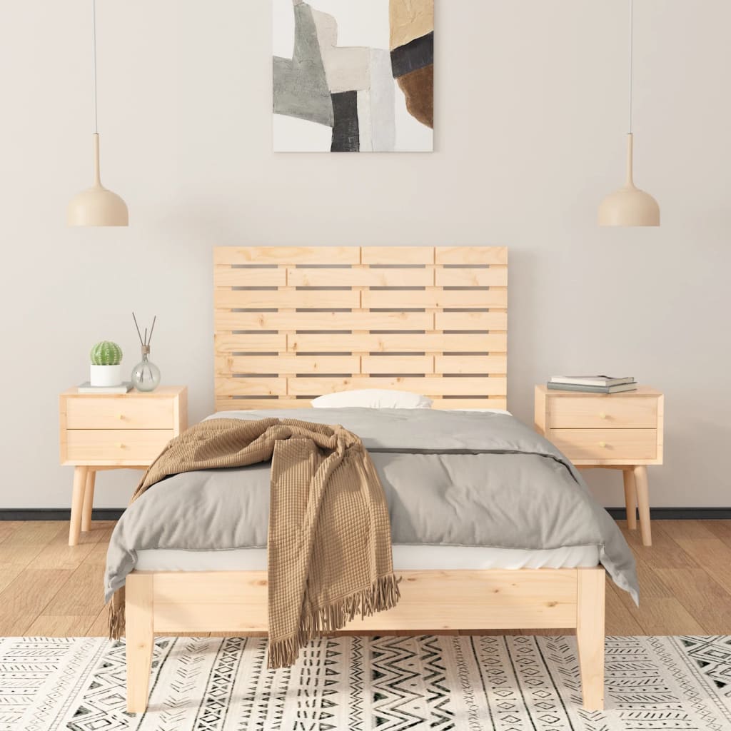 Hoofdbord Wandmontage 96X3X63 Cm Massief Grenenhout 96 x 63 cm Naturel