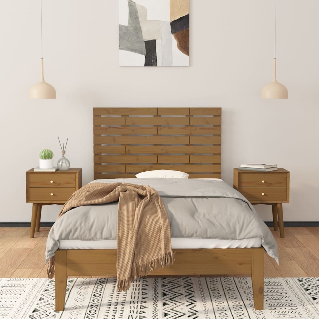 Hoofdbord Wandmontage 96X3X63 Cm Massief Grenenhout 96 x 63 cm Honingbruin