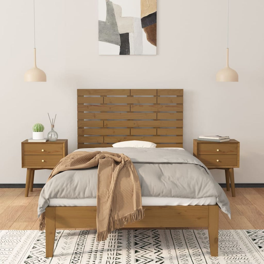 Hoofdbord Wandmontage 96X3X63 Cm Massief Grenenhout 96 x 63 cm Honingbruin