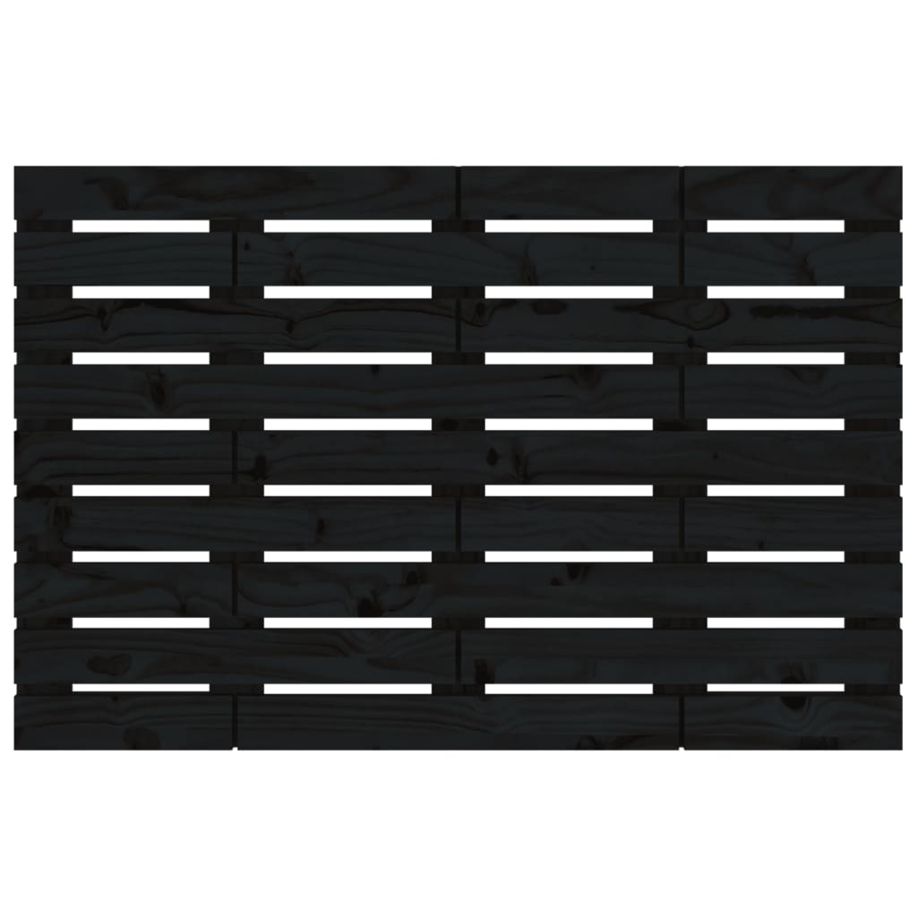 Hoofdbord Wandmontage 96X3X63 Cm Massief Grenenhout 96 x 63 cm Zwart