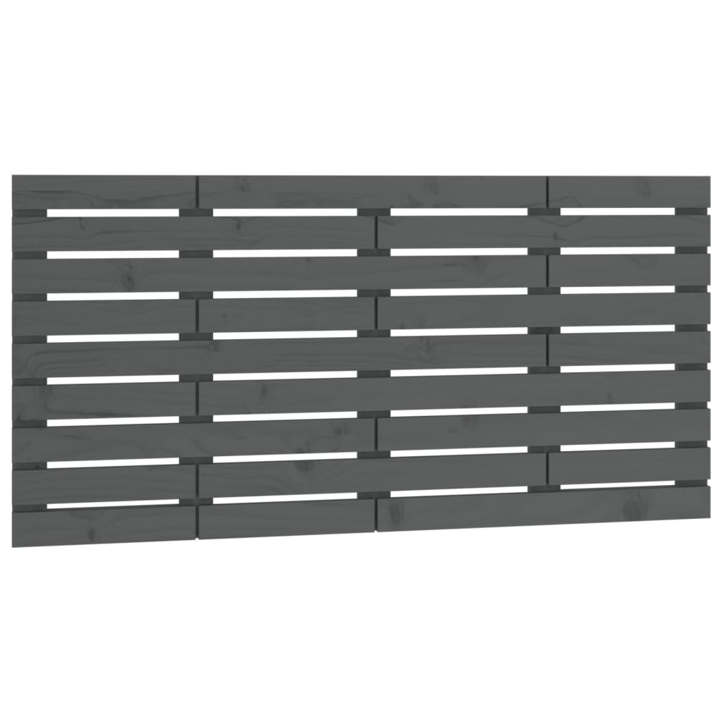 Hoofdbord Wandmontage 26X3X63 Cm Massief Grenenhout 126 x 63 cm Grijs