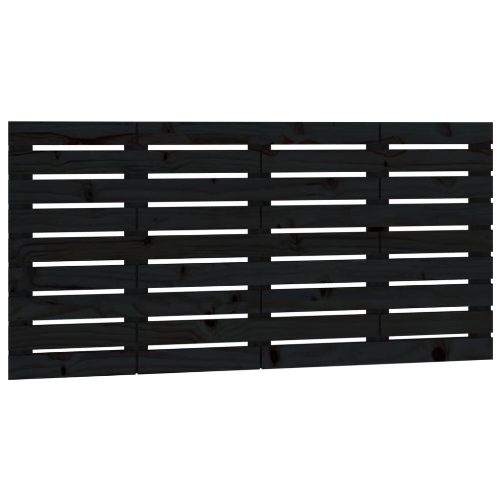 Hoofdbord Wandmontage 26X3X63 Cm Massief Grenenhout 126 x 63 cm Zwart