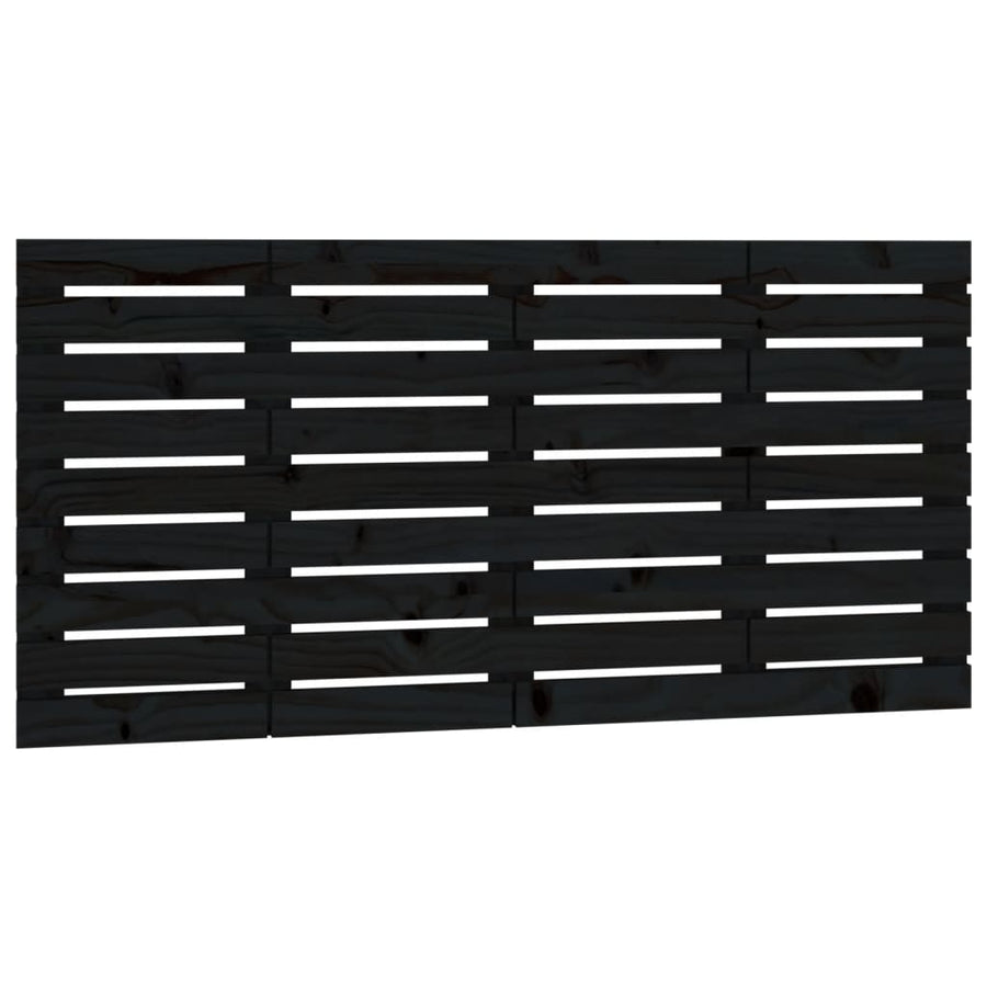 Hoofdbord Wandmontage 26X3X63 Cm Massief Grenenhout 126 x 63 cm Zwart