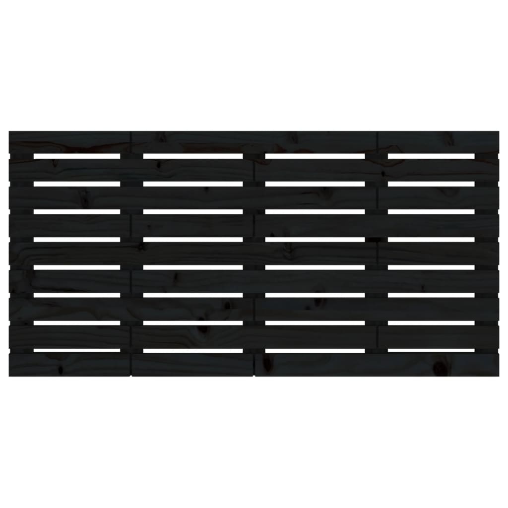 Hoofdbord Wandmontage 26X3X63 Cm Massief Grenenhout 126 x 63 cm Zwart