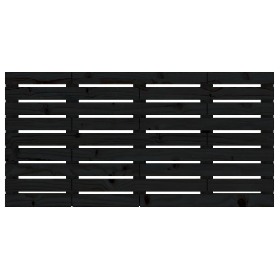 Hoofdbord Wandmontage 26X3X63 Cm Massief Grenenhout 126 x 63 cm Zwart