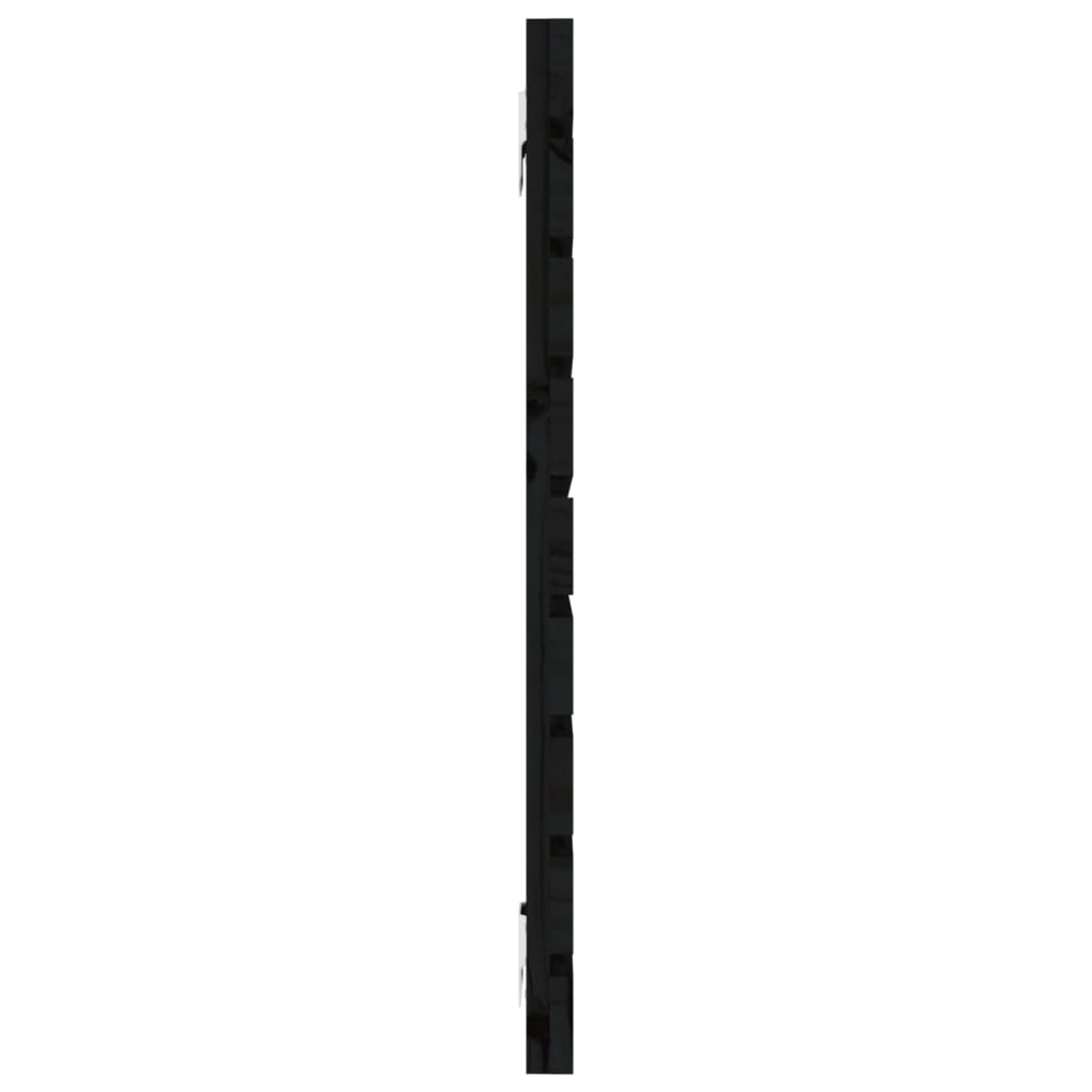 Hoofdbord Wandmontage 26X3X63 Cm Massief Grenenhout 126 x 63 cm Zwart