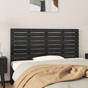 Hoofdbord wandmontage 126x63 cm massief grenenhout zwart