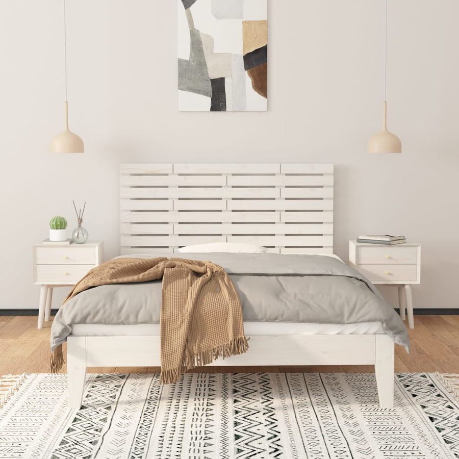 Hoofdbord Wandmontage 46X3X63 Cm Massief Grenenhout 146 x 63 cm Wit