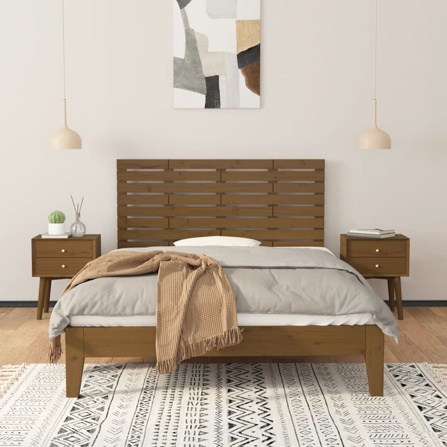 Hoofdbord Wandmontage 46X3X63 Cm Grenenhout 146 x 63 cm Honingbruin
